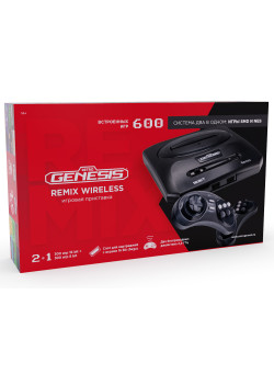 Игровая приставка Retro Genesis Remix Wireless (8+16Bit) + 600 игр (модель: ZD-05A, Серия: ZD-00, AV кабель, 2 беспроводных джойстика)