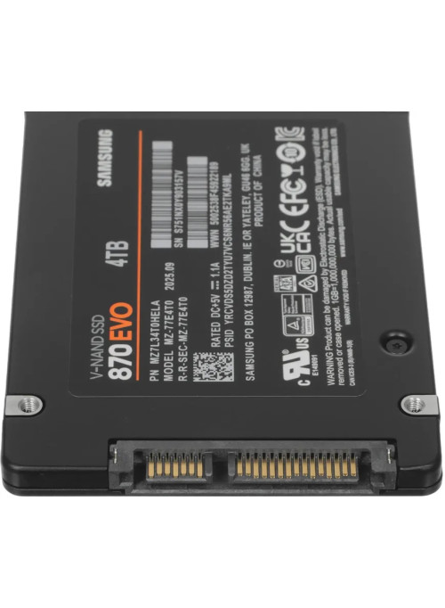 SSD накопитель Samsung 870 EVO 4 ТБ 2.5 SATA (MZ-77E4T0BW) SSD накопитель Samsung 870 EVO 4 ТБ 2.5 SATA (MZ-77E4T0BW)