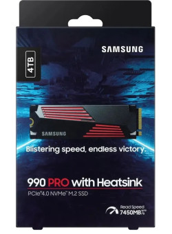 SSD накопитель Samsung 990 Pro With Heatsink 4TB NVMe, M.2 (MZ-V9P4T0CW)