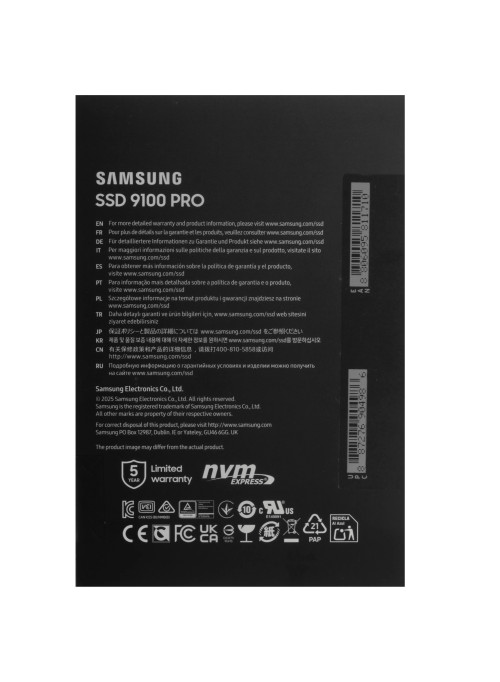 SSD накопитель Samsung 9100 2TB PCIe 5.0 x4 NVMe, M.2 (MZ-VAP2T0BW) SSD накопитель Samsung 9100 2TB PCIe 5.0 x4 NVMe, M.2 (MZ-VAP2T0BW)