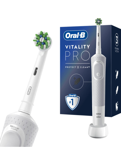 Электрическая зубная щетка Oral-B Vitality Pro Protect X Clean (Белая)