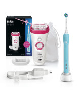 Эпилятор Braun Silk-epil 9 - 521 + Электрическая зубная щетка Oral-B 500